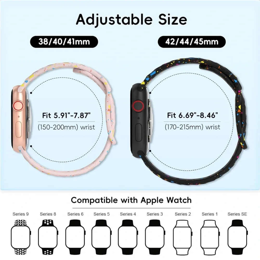 Watch Bands- Dykeiss 6Pack Sport Silicone Bands Compatible with Apple Watch Band